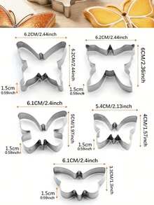 Bộ khuôn cắt bánh hình bướm 5 chiếc, số từ 0-9, khuôn có thể thay đổi số 6 và 9, khuôn cắt trái cây và thực phẩm bằng thép không gỉ, bộ dụng cụ làm bánh DIY. - Màu Xám nhạt - Xem 7