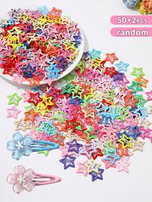 Bộ 52 kẹp tóc hình ngôi sao và hoa, thích hợp sử dụng hàng ngày và làm quà tặng. - Nhiều màu - Xem 8