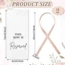 1/12pcs Wedding Reserved Seat Identification Paper Cards With Ribbons,Wedding Reserved Seat Number Plates,Paper Seat Identification Cards With Ribbons,Chair Decor For Wedding Ceremony,Suitable For Wedding Ceremony Party Seating Arrangement Decor - A - View 5