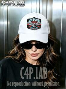 1 gorra, gorra de algodón vintage con el logo de VonDutch estampado, banda interior suave y elegante de estilo vintage, tamaño ajustable, gorra de béisbol multifuncional y ligera, con protección solar y protección UV UPF 50, adecuada para deportes al aire libre. - A - Ver 6