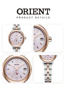 Orient 女士不锈钢石英腕表，白色表盘，日期显示，简约奢华优雅时尚腕表，适合日常通勤、正式场合、时尚咖啡约会、婚礼、开斋节庆祝活动、周年纪念日等场合，是送给妻子、姐妹、女性朋友的理想礼物。 - 銀色 - 查看 6