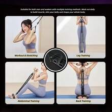 4-in-1 Widerstandsband-Set - Sit-up-Stange, Brustexpander und Türanker, tragbare Fitnessausrüstung für Ganzkörpertraining, geeignet für Bauch, Arme und Rumpftraining - Spanner - Übersicht 3