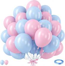 Globos de revelación de género, globo de látex rosa azul de 12 pulgadas, globos de helio para fiesta de bebé rosa y azul claro para niños o niñas, decoración de fiesta de cumpleaños, suministros de - Azul - Ver 1