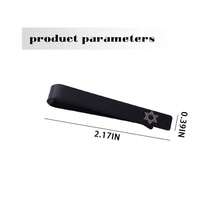Star Mens Tie Clip Silver Star Of David  Decorations Hexagram Tie Clips Bar For Birthday Christmas Party - Black - View 3
