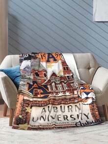 Auburn Merch University Tigers Throw Blanket Warm Blankets Breathable Air Conditioner Blanket For Car Classic Outdoor Blankets For Picnic For All Season - Black - View 5