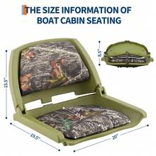 Pack de 2 asientos plegables para barco, respaldo alto y bajo, acolchado grueso, impermeables, estructura resistente - Ideales para pesca, lanchas rápidas, botes jon y canoas - A - Ver 3