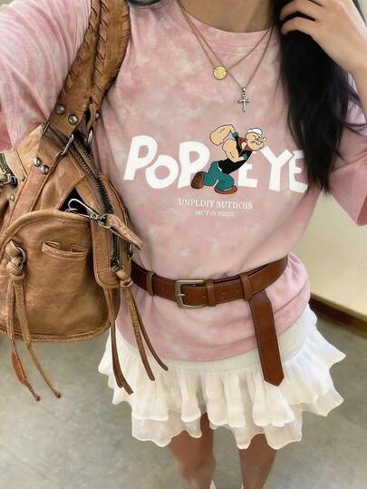 1 chiếc áo thun không tay bằng vải dệt kim, phong cách thường ngày năng động cho mùa hè, hợp thời trang.