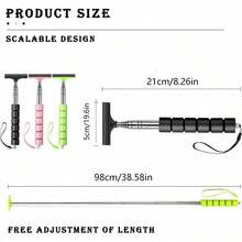 2pcs/Set Retractable Car Rearview Mirror Wiper, Can Clean Car Windows, Sunroof, Quickly Remove Rain, Fog, Dust, Solve Pain Points Of Rainy Driving And Daily Car Washing, Can Also Clean Bathroom Mirrors, Windows At Home (Black) - Multicolor - View 3