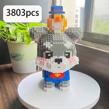 大型可爱狗狗积木，DIY组装减压玩具，3D像素艺术宠物雕塑，桌面摆件及家居装饰，理想的生日/圣诞节/万圣节/情人节礼物 - 彩色 - 查看 17