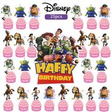 Disney 30件套玩具总动员主题生日派对装饰品，包括蛋糕装饰、横幅、家庭派对、生日聚会、万圣节、圣诞节主题活动装饰。 - 多色 - 查看 11