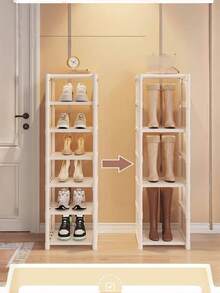1 pezzo Scaffale per scarpe verticale multistrato rimovibile e installabile, opzioni di colore nero/bianco minimalista. Multistrato stretto impilabile, facile da assemblare. Grande capacità salvaspazio. Adatto per casa, soggiorno, ingresso, mobile per scarpe, può conservare borse e scarpe contemporaneamente. Essenziale per lo stoccaggio di grande capacità in dormitorio, essenziale per affitto, essenziale per il ritorno a scuola e il trasloco - Multicolore - Visualizzare 8