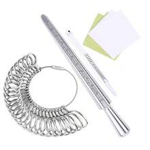 KLONKEE 1件/4件/7件套珠宝测量工具套装，包含英标/美标合金棒、可重复使用的卷尺、合金环、抛光布，适用于珠宝制作套装 - A - 查看 1