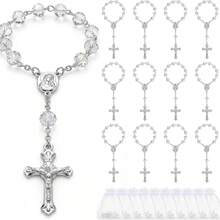 30pcs Baptism Gift Rosary Set Includes 30 Mini Rosary Beads, 30 Organza Bags For Baby Shower, Wedding, Baptism, First Communion, Easter Gift (Pink) - A - View 13