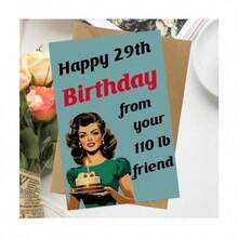 1pc Creative Funny Humor Birthday Greeting Card With Envelope, High-Quality Thick Paper Birthday Card, Novel Prank Design, Suitable For Women, Best Friends, Sisters, Girlfriends Birthday Party Celebration At 29, 30, 40, 50, 60, 70 Years Old, Friendship Commemorative Card, Gift Packaging Card, Party Decoration Card, Daily Blessing Card, Birthday Surprise Gift Stationery - Multicolor - View 10