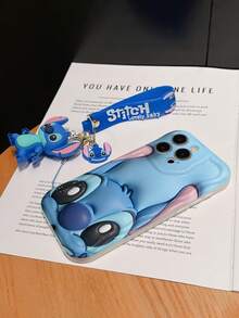 Disney Has Authorized, Phone Case - Chain Set, The Stitch Lilo & Stitch 3D Phone Case Plus A Silicone 3D Stitch Bracelet With Metallic Ring Removable Bracelet, Stitch And Angel Pattern, Compatible With Iphone 17/16/15/14/13/12/11/XS/XR/X Plus Pro Max, A Stylish Cartoon Phone Case, The Perfect Gift Choice, Phone Protection, Durable Phone Cover, Great Gift For Friends And Family - 白色款式A - 查看 5