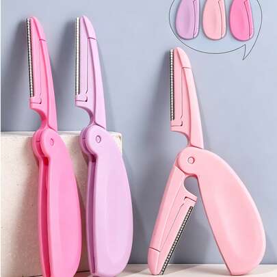 3pcs Whale-Shaped Folding Eyebrow Trimmer, Stainless Steel Eyebrow Trimmer, Eyebrow Grooming Tool, Must-Have For Spring And Summer, Perfect Gift
