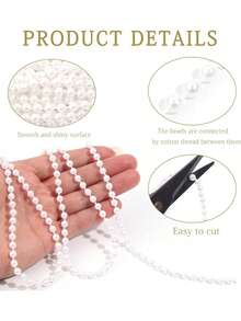 5~50Meters Faux Pearl String Line Artificial Pearls String 4/6/8mm Bead Chain For Craft Garland Flower Wedding Decor - Multicolor - View 8