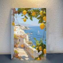 1pc, Lemon Posters And Prints Retro Spritz Canvas Painting Santorini Italy Travel Wall Art For Room House Decor Pictureframeless - Multicolor - View 1