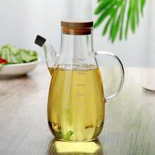 1个耐用玻璃油瓶 - 防漏厨房必备，带刻度，多用途瓶，可装食用油、酱油和醋，家用调味料容器，带刻度的厨房玻璃调味瓶 - 彩色 - 查看 6