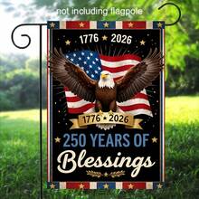 1pc, USA 250th Anniversary Garden Flag, Fireworks 1776-2026 Yard Decor, America 250 Years Freedom Outdoor Flag, Patriotic Celebration Sign 12x18 Inch, Perfect For Yard Decor, And Celebrate Decorations, Home And Scene, No Flagpole Included - Style-A - 查看 2
