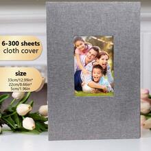 Album ảnh 4x6, bìa vải lanh tự thiết kế, dạng sách trượt, chứa được 300 ảnh 4x6, lý tưởng cho ảnh gia đình, ảnh cưới, ảnh em bé và ảnh kỳ nghỉ. - Nhiều màu - Xem 9
