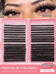 640/624/608/590/384/320 sợi mi giả D-Curl hỗn hợp 30D 40D 50D 60D 8-16mm, mềm mại & nhẹ, bộ dụng cụ nối mi tự làm có thể tái sử dụng, phù hợp cho người mới bắt đầu. - D - Xem 2
