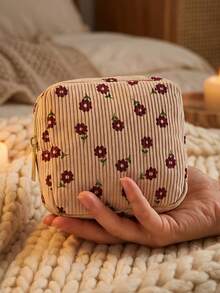 Portable Period Bag With Zipper Menstrual Pad Tampon Holder For Women Versatile Makeup Bag Room Decor Office Desk Dorm Room Bathroom Gym Cruise Camping Business Back To School Travel Essentials Accessories Gift For Mom Teachers Girlfriends - Multicolor - View 13