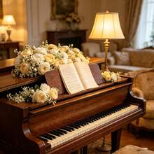22支仿真牡丹花搭配满天星，白色和浅黄色混合，适用于家居装饰、摄影道具、婚礼装饰、新娘捧花、情人节、节日装饰、仿真花、春季装饰、家居和办公室装饰、插花、仿真中心摆件、户外花园和庭院装饰、婚礼生日新娘礼物派对装饰、母亲节礼物 - 彩色 - 查看 9