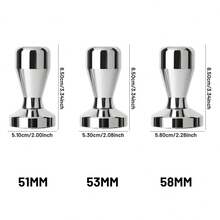 1pc Stainless Steel Coffee Powder Tamper, Wooden Handle Coffee Powder Presser, Easy To Clean And Store - Silver - View 5