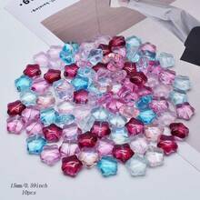 10 piezas/paquete Cuentas de 15mm en morado, rosa, amarillo, cuentas de alta calidad adecuadas para correas de teléfono, accesorios de joyería DIY - Estrella grande de 15 mm - Ver 21