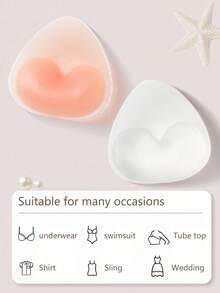 1 Cặp miếng đệm ngực vô hình cho nữ, miếng dán bikini, miếng lót ngực dày dặn, miếng đệm silicon cho áo tắm, miếng đệm chống thấm nước, dùng hàng ngày. - Nhiều màu - Xem 9
