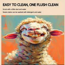 1pc Unique Design Red Headscarf Lamb Pattern Non-Slip Washing Machine Mat, Rubber Material, Heat Resistant And Washable, Suitable For Washing Machine, Dryer, Kitchen Draining Mat, Drying Mat, Countertop Heat Resistant Mat, Coffee Bar Decor, Laundry Room Decor, Friendly Gift For Friends - A Sheep With a Crooked Smile - View 10