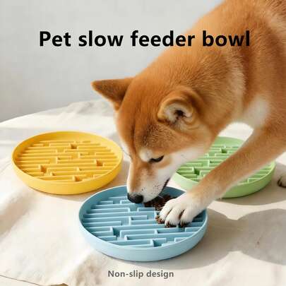Pet Feeding Bowl, Cat & Dog Food Bowl, Slow Feeder Design, Easy To Clean, Durable & Flexible Material, Suitable For Household Cats & Dogs