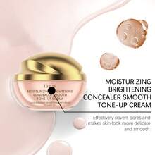 Hoygi 50g Moisturizing Concealer Tone-Up Cream - Deep Moisturizing Covering Up Skin Blemishes Fade Dark Spots Brightening Even Skin Tone Improve Dullness Glow With Luster - Apricot - View 8