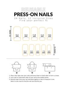 24pcs Coffin Shaped Rhinestone Decorated French Manicure False Nails Set, Includes 1 Pair Of Double-Sided Adhesive And 1 Nail File - Multicolor - View 5