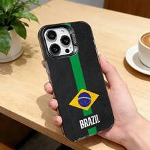 Funda para teléfono con la bandera de Brasil para los modelos 17, 16, 15, 14, 13, 12, 11 Plus, Pro Max, XS, funda de color plateado para 17Air - z2 - Ver 9