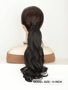 14" Wavy Ponytail Extension- Natural Curly Synthetic Hairpiece For Women, Lightweight& Secure Clip-In Design - Multicolor - View 9