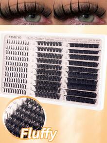 Bộ 300/240 sợi mi giả kèm keo, bao gồm mi giả dạng sợi nhọn + mi giả dày cong 120D + 200D, độ dày 10-16mm, bộ dụng cụ tự làm mi giả riêng lẻ, dễ dàng tự làm tại nhà. - Nhiều màu - Xem 13