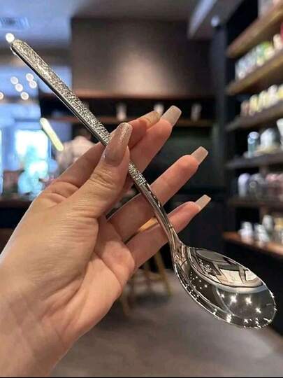 2/10 Piezas Cuchara grande redonda de acero inoxidable, adecuada para cocinas comerciales y domésticas, cuchara de mango largo con agujeros de drenaje, fácil de limpiar, adecuada para restaurantes, catering y uso doméstico - Vajilla de acero inoxidable duradera, suministros de restaurante, mango ergonómico, resistente y duradero, chef profesional, suministros de catering, equipos de restaurante y cuchara pública para buffets de hotel y uso doméstico