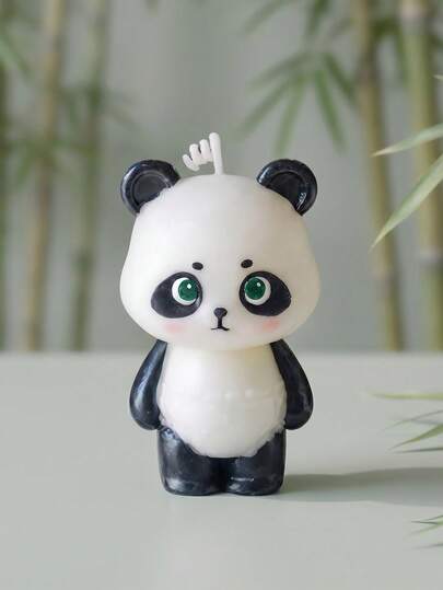 1Pc Aesthetic Panda Shaped Scented Candle, Cute Decorative Candle For Bedroom Desk Shelf Tabletop Room Decor, Gift For Women Girls