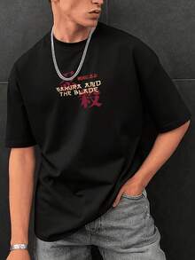 Dope | Summer Subculture Japanese Samurai Dark Style Print Crew Neck Short Sleeve T-Shirt - Black - View 5