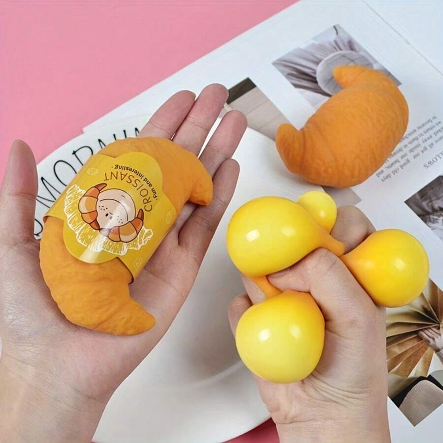 1 món đồ chơi bóp hình sừng bò giả, đồ chơi bóp giảm căng thẳng có độ đàn hồi chậm. - Nhiều màu - Xem 1