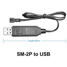 Universal S/M-2P LED Indicator 3.7V USB Charger RC Toys Li-Ion Battery NiMh/NiCd Battery Charging Cable - Black - View 10