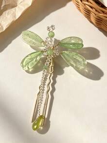 1pc Women's Dragonfly Hair Clip, Fresh And Versatile Dragonfly Hair Accessory - Multicolor - View 4