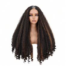 Women's Seamless V-Shaped Partial Wig, Curly & Straight Hair With Curled Ends, Synthetic Half-Head Wig - Multicolor - View 19