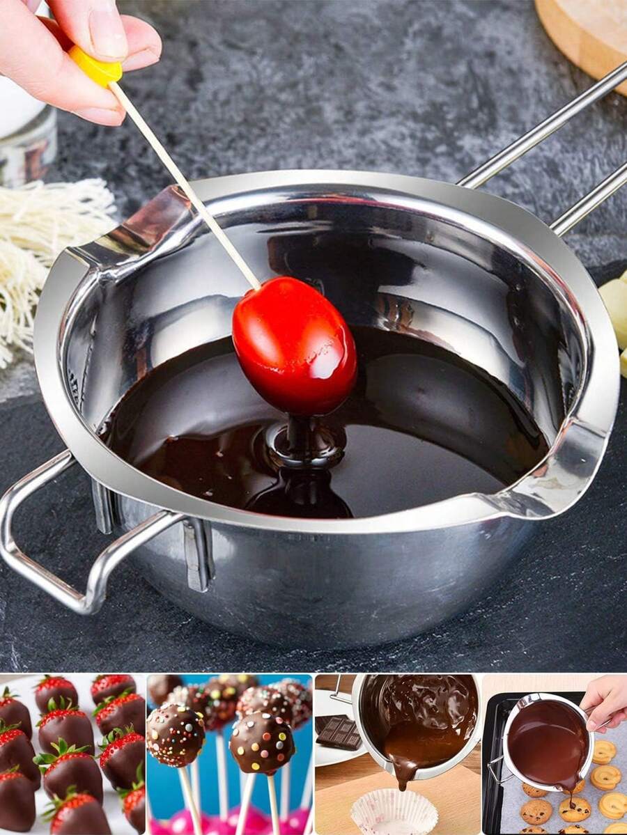 1pc Melting Bowl, Made Of SUS304 Stainless Steel, Used For Melting Chocolate, Candy, Cheese, Butter And Candle Wax, Capacity 400ml/13oz