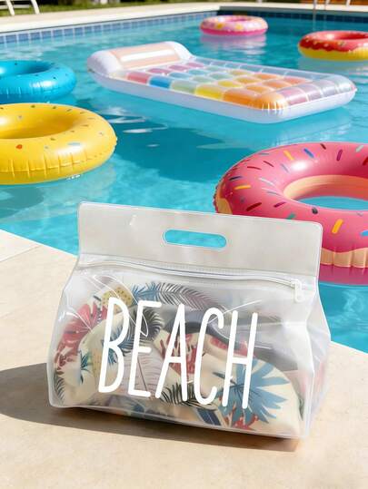 Clear Toiletry Bag, Waterproof Travel Organizer Pouch For Bathroom Essentials, Ideal For Storing Shampoo, Lotion, Cosmetics, Adding A Stylish & Practical Touch To Travel/Daily Use, Suitable For Travelers, Commuters, Students, Beauty Enthusiasts, Perfect For Travel Trips, Gym Sessions, Hotel Stays, Daily Bathroom Storage, Versatile As Toiletry Organizer