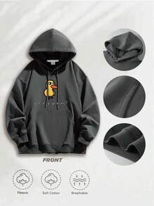 Hoodie - Duck Got Any Grapes? Print - Lightweight Fleece Sweatshirt - Youth Long Sleeve Halloween Gift Christmas Gift Birthday Gift Couple Hoodie - Xám - Xem 4