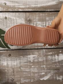 Spring/Summer New Floral Stitched Thong Wedge Thick Bottom Sandals For Women (Polyurethane Soles With Small Perforations) - Pink - View 8