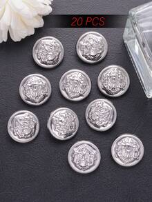 20pcs Vintage Embossed Round Metal Buttons, Suitable For Suits, Jackets, Uniforms - Gold Decorative Sewing Buttons For Men And Women Clothing - Multicolor - View 24